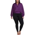 thumbnail image 1 of Soffe Womens Hooded Cropped Jacket, Purple, Plus Size, 3X, 1 of 4