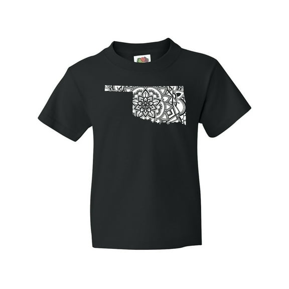 Inktastic Oklahoma Silhouette Mandala Youth T-Shirt