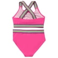 thumbnail image 2 of Just Love Girls’ UPF 50+ 2-Piece Bikini Swimsuit Set – Neon, Tie-Dye & Ombre Styles for Kids (Fuchsia With Neon Trim, 7-8 Years), 2 of 2
