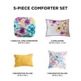 thumbnail image 6 of Intelligent Design King/Cal King Size Comforter Set, 5-Piece Bedding Sets for All Season, Floral Bedding Comforter Set for Girls, Blue/Purple, 6 of 8