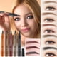 thumbnail image 1 of Lápiz de cejas resistente al agua de 4 cabezas, relleno líquido de cejas resistente al sudor de larga duración, 1 ml, punta cuádruple para trazos naturales similares al vello, 5 colores para, 1 of 2