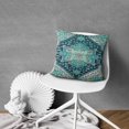 thumbnail image 4 of Carpet Inspired Green Boho Pillow Covers 18x18 inch - Soft Cotton, Monaco Rug Pattern, Set of 2, 4 of 7