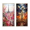 thumbnail image 2 of Designart "Paris in Bloom Vintage Collage Delight" City Paris Framed Wall Art Set Of 2 - Traditional Pink Gallery Wall Frame Set For Home Decor, 2 of 6