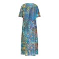 thumbnail image 4 of Hauts à Enfiler pour Femmes Vêtements Printemps Automne 2025 Chemises à Manches Longues Tendance Col Rond Ample Hauts de Festival Robe à Manches Courtes Imprimée à Col en V Jupe Longue Grande Taille pour Femmes Été, 4 of 5