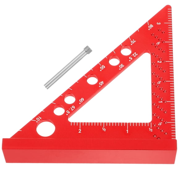 ETEREAUTY Large Red Metal Framing Square Multifunctional Carpenter Measuring Tool for Precise Woodworking and Construction