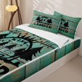 thumbnail image 3 of Erosebridal Cartoon Camper Car Zipper Twin Comforter Sets with Fitted Sheet and 2 Pillowcases, Rustic Farmhouse Zipper Bedding Set, Turqoise, 3 of 7