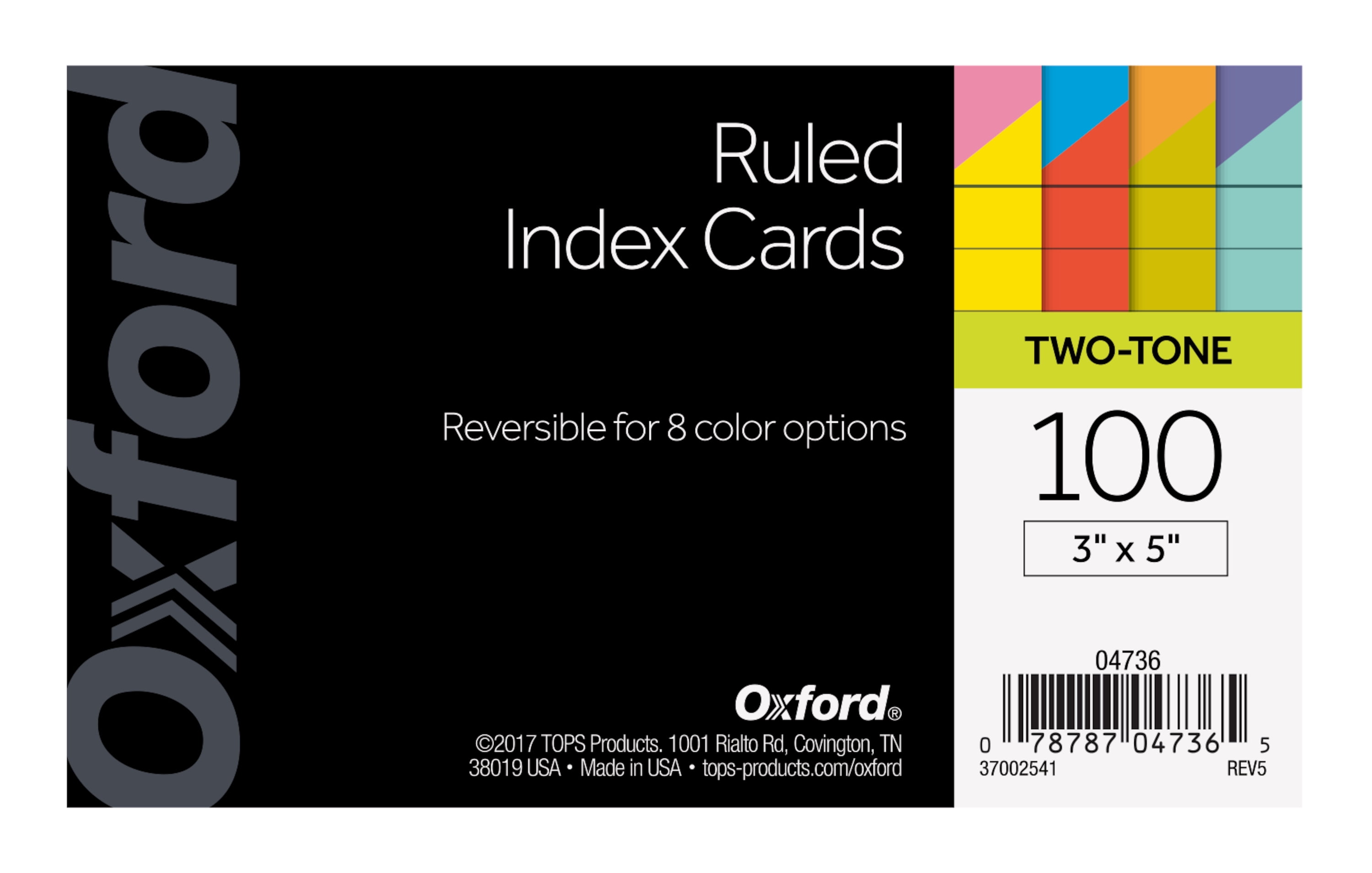 Download Oxford Two Tone Index Cards 3 X 5 Asst Colors Ruled 100 Per Pack Walmart Com Walmart Com