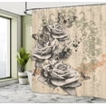 thumbnail image 4 of Ambesonne Flower Shower Curtain, Grunge Roses Composition Art, 69"Wx75"L, Evergreen, 4 of 4