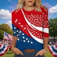 thumbnail image 2 of Htigea Fourth of July Tops for Women 3/4 Sleeve 1776-2026 Shirts Star Striped Print Tees Independence Day 250th Anniversary T-Shirts 03 Multicolor S, 2 of 7