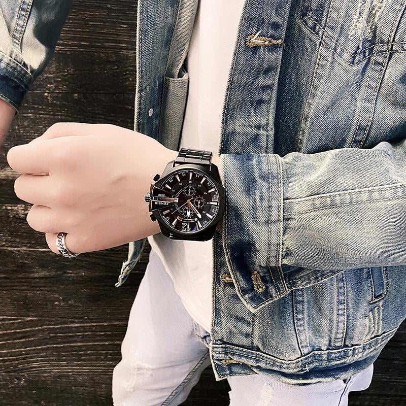 Big Dial Watch For Men Steel Calendar - 2022 Relogio Wrist Quartz Quartz Stainless Watches Watches Wristwatches Masculino Waterproof Creative New
