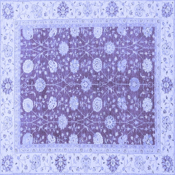 Ahgly Company Indoor Square Oriental Blue Traditional Area Rugs, 6' Square