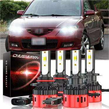 For Mazda 3 2007 2008 2009 9005 H7 LED Headlight High Low Beam Bulbs Kit 6000K White Super Bright 4x