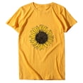 thumbnail image 1 of Gibobby Playera de Verano para Mujer Blusa corta Tops Estampado girasol Cuello Mujer Tallas grandes Camiseta manga larga Blusa redonda para mujer(Amarillo,M), 1 of 2