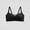 Black, variant on Women Front Crisscross Hollow V Neck Ribbed Wireless Bra Adjustable Thin Straps High Elastic Breathable Fashion Everyday Lingerie Bra Black M