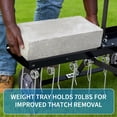 thumbnail image 6 of Tow Behind Lawn Rake, 48-Inch Tow Dethatcher with 24 Spring Steel Tines, Lawn Dethatcher Rake for ATV or Mower, Lawn Sweeper with Lift Handle for Garden Farm Grass, Black (with Gloves), 6 of 6
