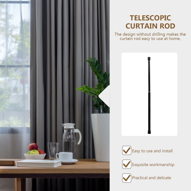 AURARMLET Barra Telescópica Para Ropa Y En Color Negro Con Práctico Para Uso En Casa