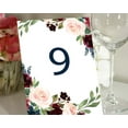 thumbnail image 1 of Darling Souvenir Double Sided Print Floral Table Numbers Wedding Reception Calligraphy Table Place Cards-4" x 6" (1 to 20), 1 of 4
