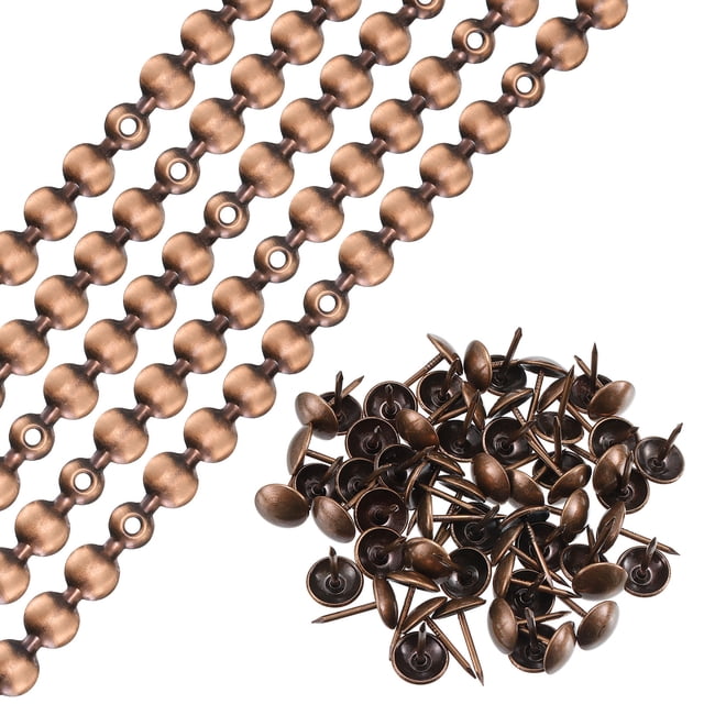 Uxcell 15Pack 1Metro Tacos de Tapicería Brillantes para Sofá, Clavos Decorativos, Cobre