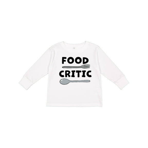 Inktastic Food Critic with Fork and Spoon Boys or Girls Long Sleeve Toddler T-Shirt