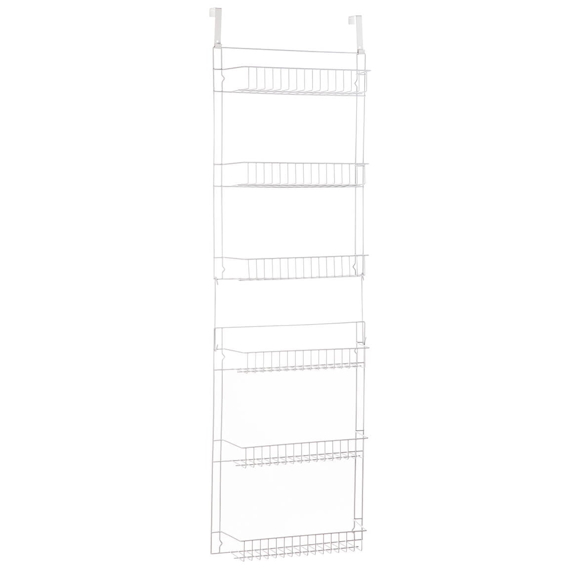 Line Acrylic Five Hook Over the Door Rack Organizer Chrome Clear 