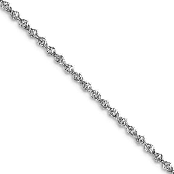 10k White Gold 1mm Sparkle Singapore Chain Necklace 20 Inch Chain Necklace for Women and Men