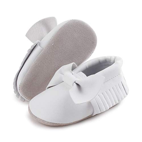 GULUNONG Baby Boys Girls Leather Moccasins Infant Toddler Loafer Flats Soft Sole Prewalker First Walkers Crib Shoes