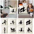thumbnail image 4 of Wiueurtly Digital Printed Halloween Witch Silhouette Series Linen Cushion Home Cushion Core Not Included, 4 of 4