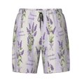thumbnail image 4 of Lsque Mens Swim Trunks Lavender Flowers Pattern - Bathing Suit Compression Liner - Beach Swim Shorts Swimwear - (S-3XL) - Stretch Quick Dry -XX-Large, 4 of 9