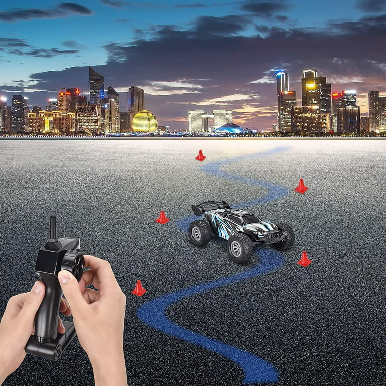  Xracer 1/24 20km/h 2.4g 2wd gyro ESP led Light Drift Phone app  Remote Control FPV Buggy Truck Toys high Speed Mini rc car WiFi Camera,  Black : Toys & Games