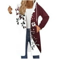 thumbnail image 2 of Craaazy Women's Casual Loose Solid Color Pocket Long Sleeved Double Zipper Gifts Hooded Drawstring Sweatshirt Top Polka Dots Casu al Zip Up, 2 of 5