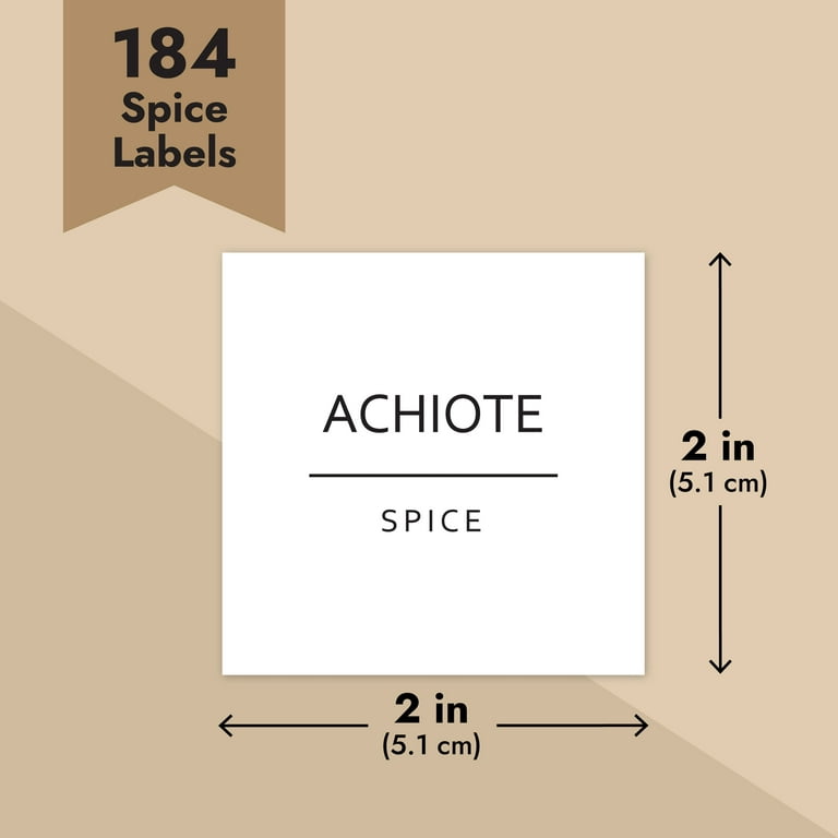 144 Preprinted Round Spice Jar Labels + Numbers for Kitchen