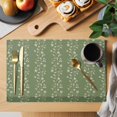 thumbnail image 2 of Sage Green Floral Placemats Set of 8, Spring Flowers Placemats for Dining Table, Place Mats for Kitchen Tabletop, Waterproof Wipeable Dining Table Mats Set, 2 of 9