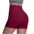 thumbnail image 4 of Sokhug Women High Waist Seamless Athletic Shorts Stretchy Tummy Control Shaping Shorts Daily Layering Slim Solid Color High Waist Yoga Shorts, 4 of 5