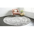 thumbnail image 3 of Rugs.com Brighella Collection Rug – 4 Ft Round Gray Medium Rug Perfect For Kitchens, Dining Rooms, 3 of 7