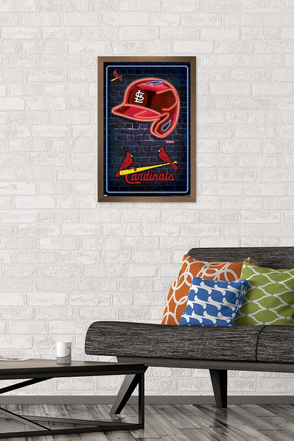MLB St. Louis Cardinals - Neon Helmet 23 Wall Poster, 14.725" x 22.375" Framed