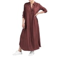 thumbnail image 1 of Vestido largo tipo caftán liso para mujer: vestido informal oversize de manga larga, lavable a máquina, apto para todas las estaciones, tallas S-XXXXXL, estilo versátil, 1 of 6