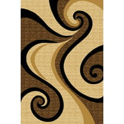 BELLA Modern Contemporary 5x8 5x7 Rug Abstract Area Rug 327 Beige Brown