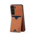 thumbnail image 3 of Dteck Case for Samsung Galaxy S23 Plus,Magnetic Leather Card Holder Case Shockproof Rubber Kickstand Back Cover for Galaxy S23+,Brown, 3 of 5