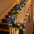 thumbnail image 6 of Christmas Artificial Pine Garland with Lights, Hanging Wreath with Realistic Branches, Indoor Outdoor Xmas Decor for Front Door,Mantel,Stair Handrail, 6 of 8