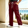 thumbnail image 5 of Dvprdro Mens Sweatpants Cargo Wide Leg Elastic Waist Drawstring Baggy Pants Casual Athletic Open Bottom Lounge Workout Outdoor Joggers with Pockets, 5 of 7
