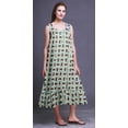 thumbnail image 3 of Bimba Menthe Pastel10 Feuilles Florales et Roses Chemises de Nuit en Coton pour Femmes Mi-Mollet Imprimées Robe de Nuit Petite, 3 of 6