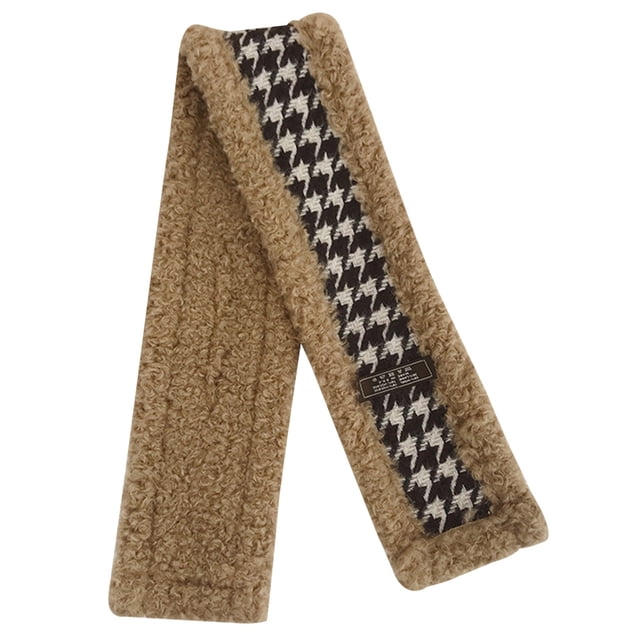 Women Winter Scarf Fashion Soft Plush Houndstooth Warm Scarf Windproof Scarf
