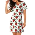 thumbnail image 2 of Daiia Strawberry Print Women's Nightshirt Soft Nightgowns for Women Short Sleeve dress Short-sleeved Sleepwear, 2 of 6