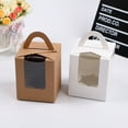 thumbnail image 6 of 10Pcs Single White Cupcakes Containers Gift Boxes with Window Inserts Handle for Wedding Candy Boxes Clear Window Single Cupcake Boxes Muffins Pastries Containers with Handle, 6 of 8