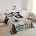 thumbnail image 2 of Erosebridal Western Cowboy Bedding Set Wild West Bull Horse King Comforter Set Teen Men Red Black Buffalo Plaid Check Bed Comforter Sets Country Farmhouse Boho Arrows Quilts Brown Grey, 2 of 6