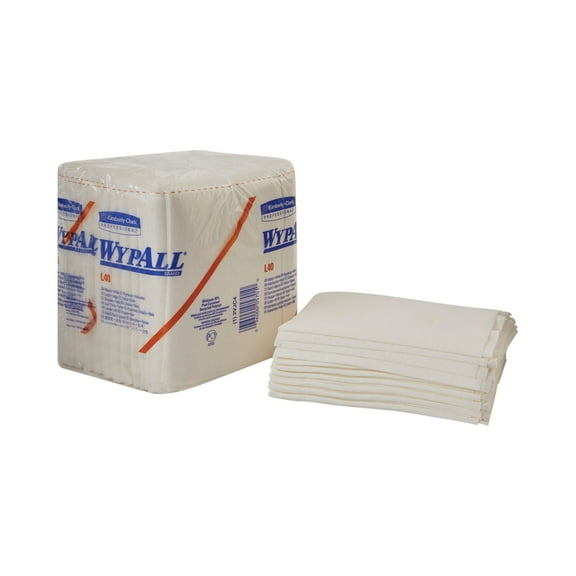 WypAll L40 White Disposable DRC Task Wipes, 12" x 12.5", 56 Count, 18 Packs, 1008 Total