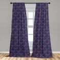 thumbnail image 5 of Ambesonne Orient Curtains, Nature Motifs, Pair of 28"x84", Multicolor, 5 of 5