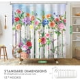 thumbnail image 4 of Colorful Flower Shower Curtain Modern Farmhouse Shower Curtains for Bathroom Gray Wood Bird Bathroom Shower Curtain Waterproof Fabric Shower Curtains Set with 12 Hooks 72×72, 4 of 6