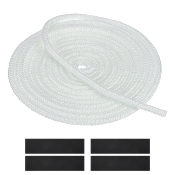 1/4" x 157" Wood Stove Gasket Kit, Fiberglass Round High-Temperature Resistance Seal Rope Replacement with 4pcs Joint Tapes for Stoves Fireplace Door, White