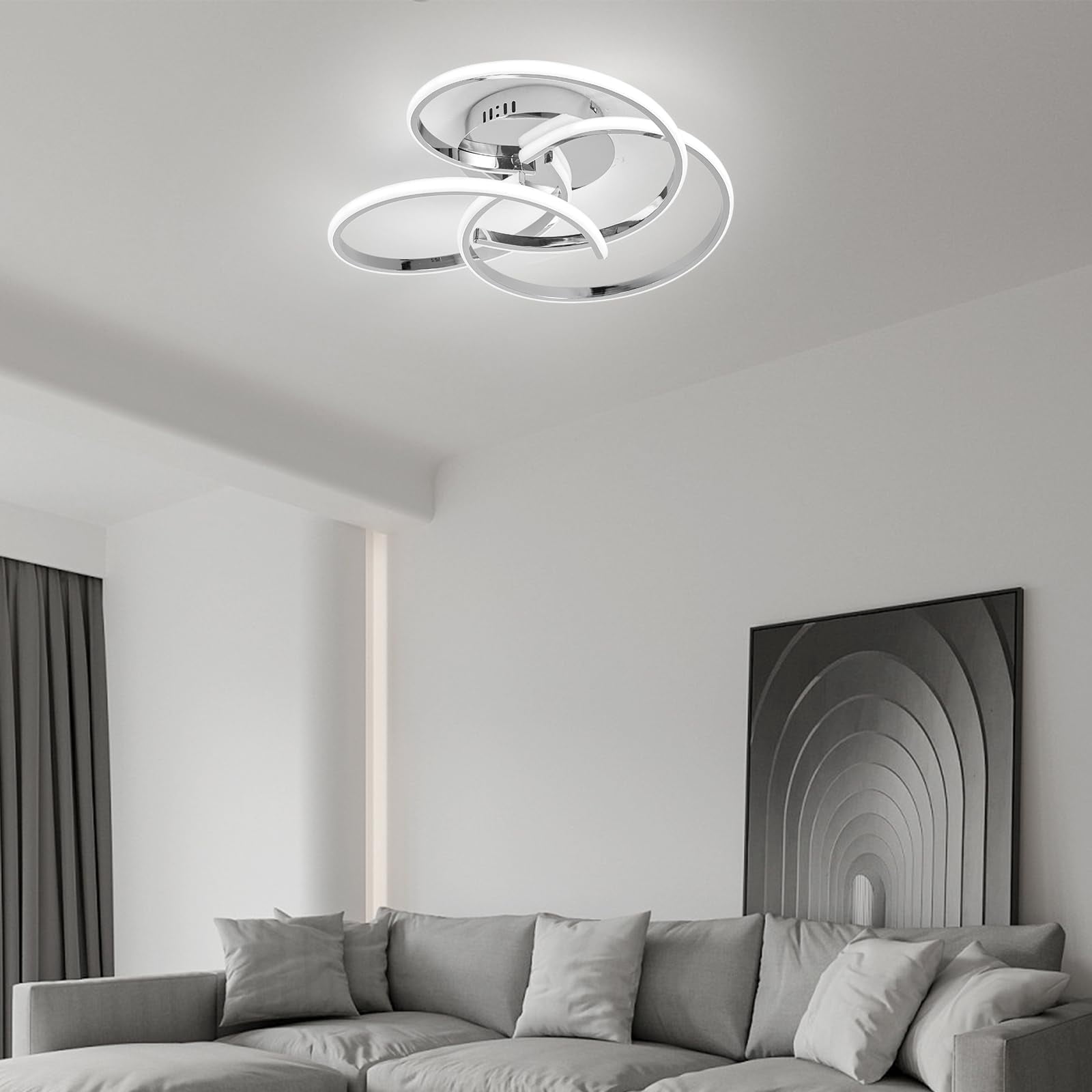 ADISUN Modern LED Ceiling Light 42W Dimmable Lighting Fixture with Remote Control Flush Mount Ceiling Lamp for Bedroom Living Dining Room Kitchen